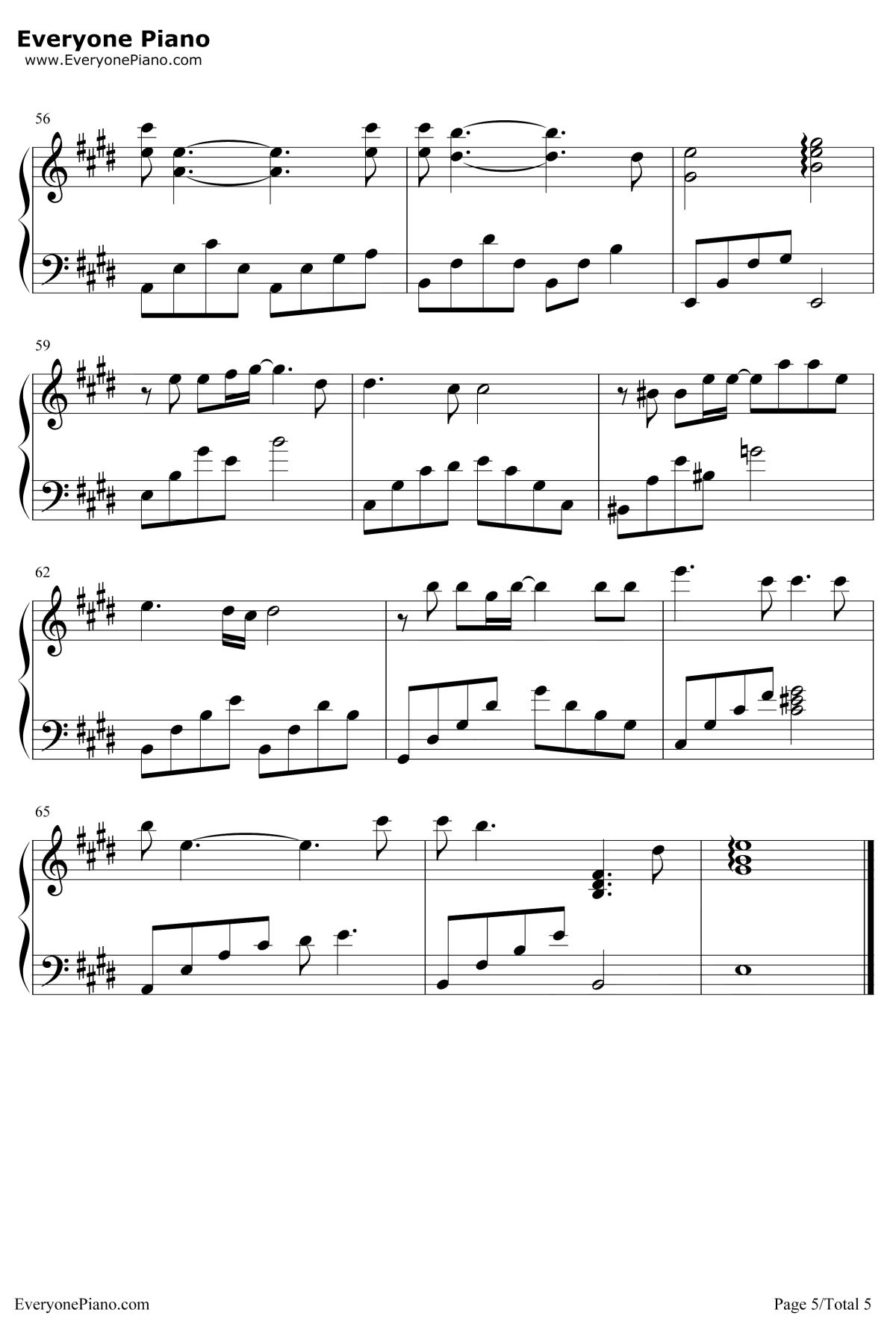 玻璃之情钢琴谱5-张国荣