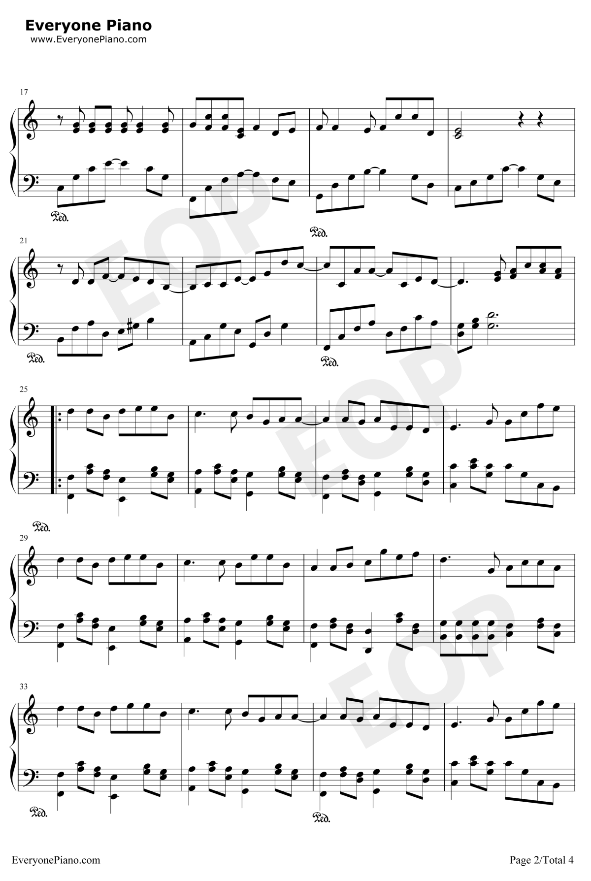 那女孩对我说钢琴谱2-黄义达