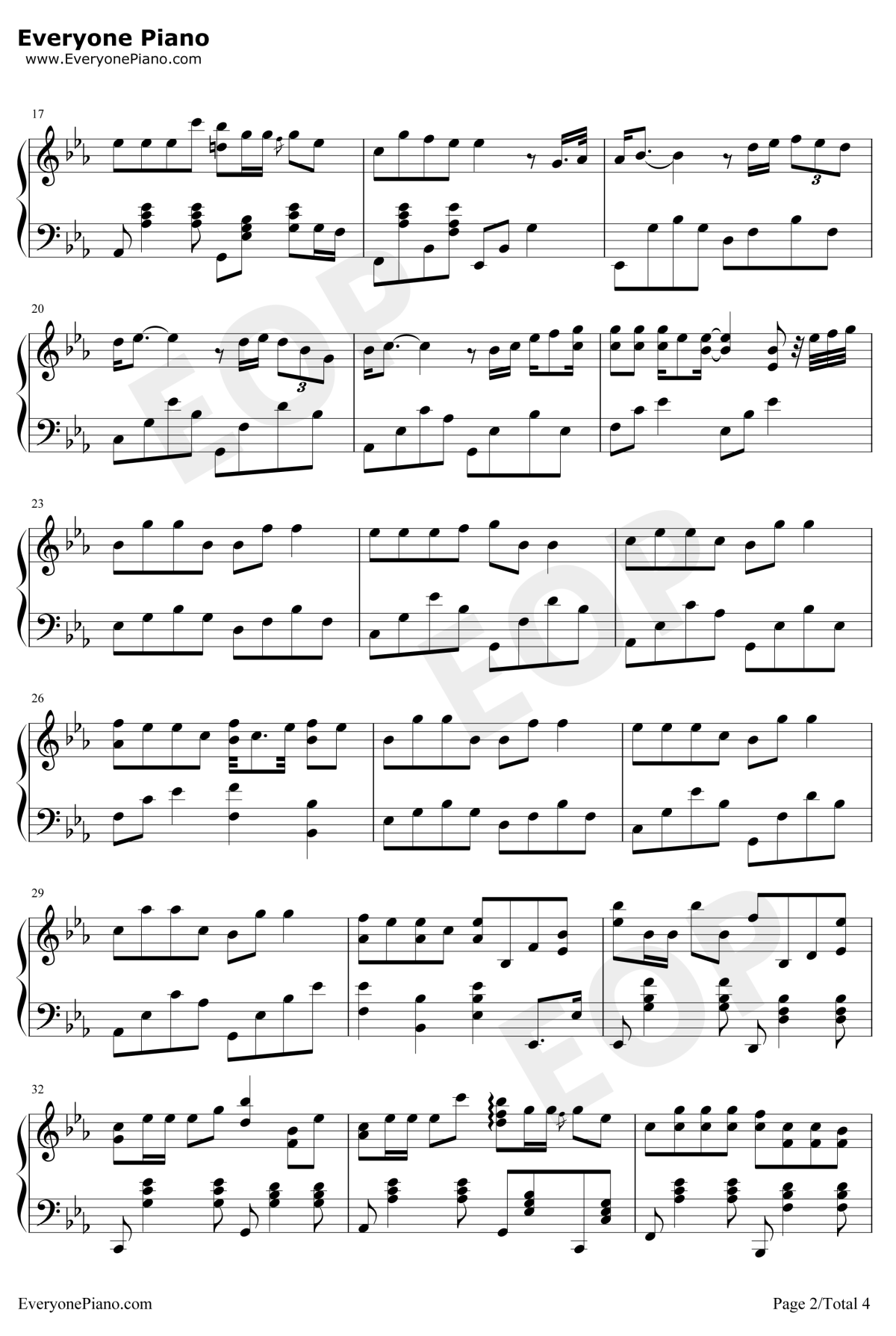 你笑起来真好看钢琴谱2-李昕融