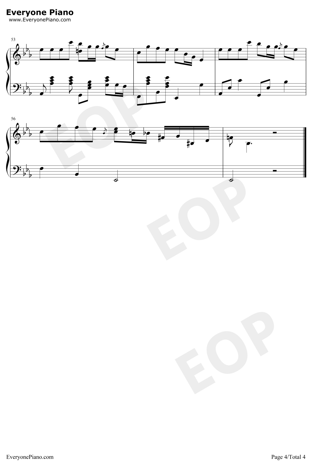 你笑起来真好看钢琴谱4-李昕融