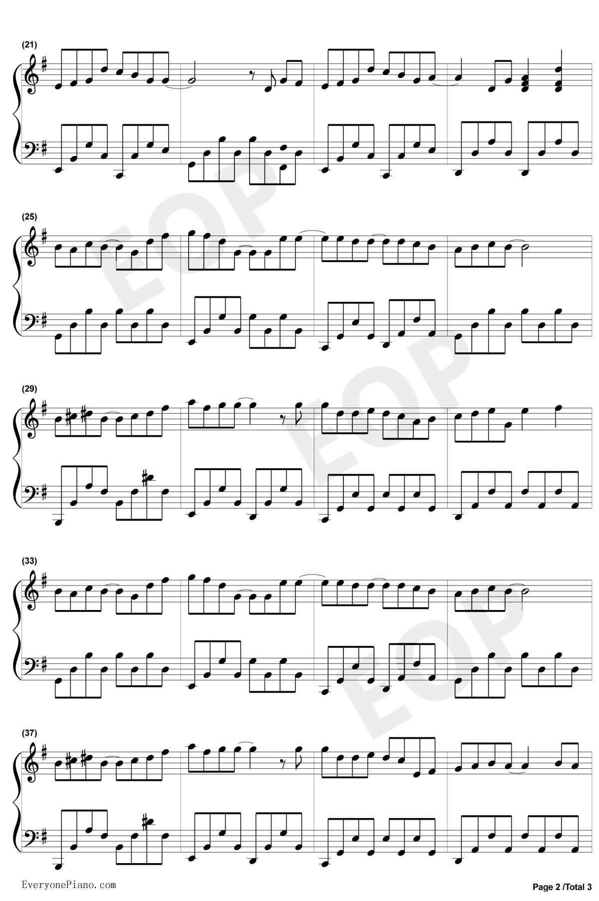 晴天钢琴谱2-周杰伦