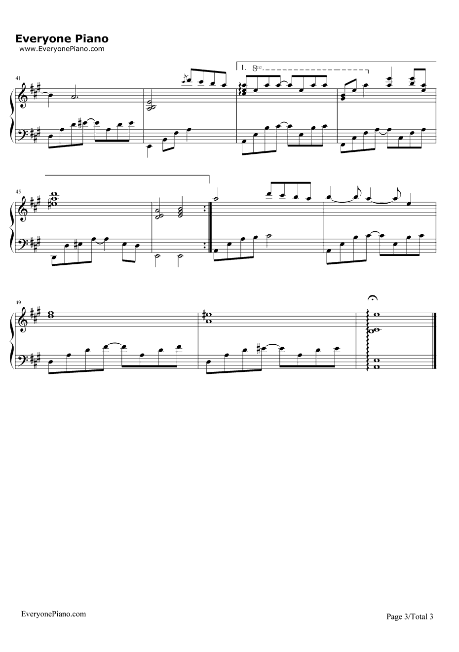 六月的雨钢琴谱3-胡歌