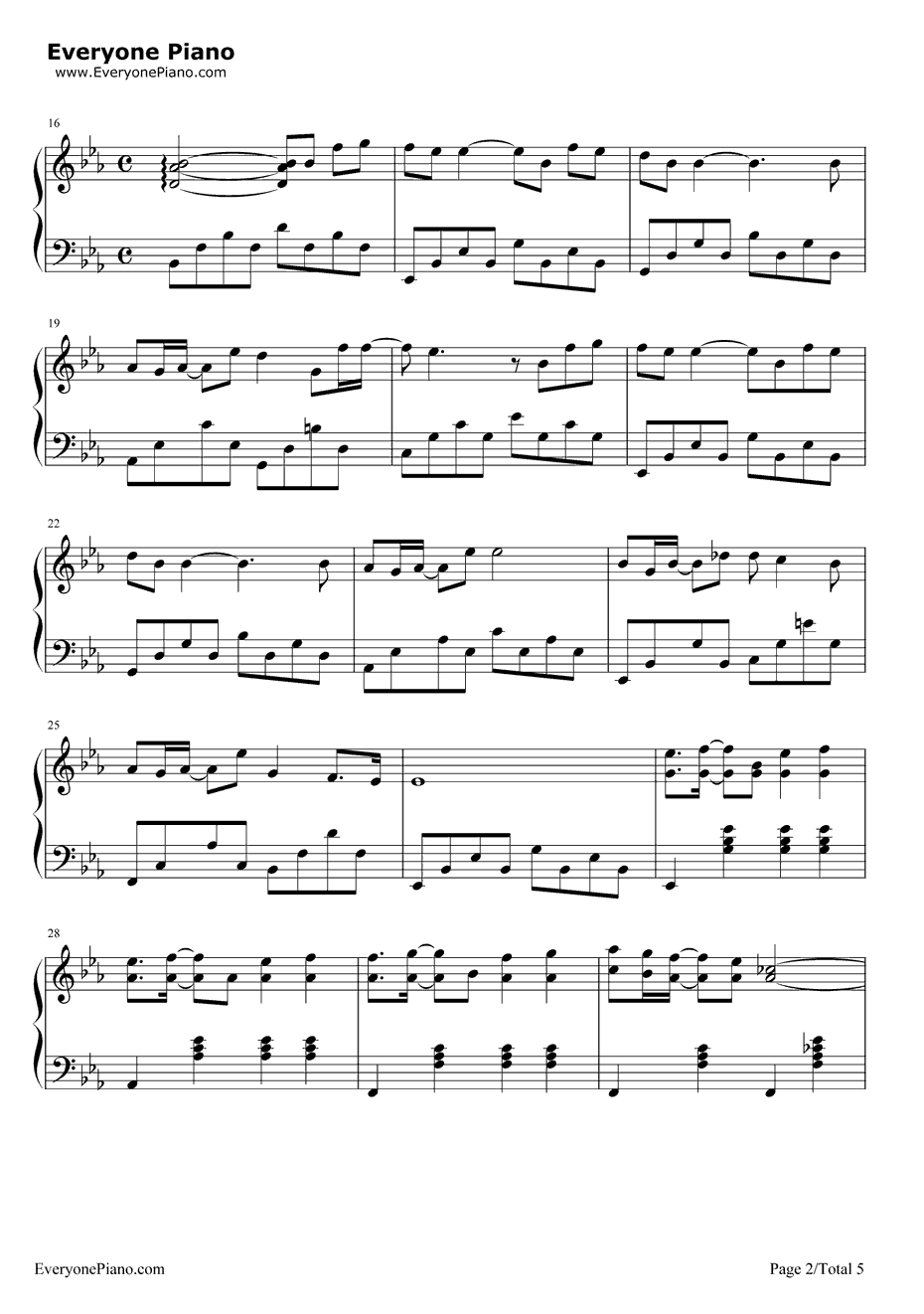 北极星的眼泪钢琴谱2-张栋梁