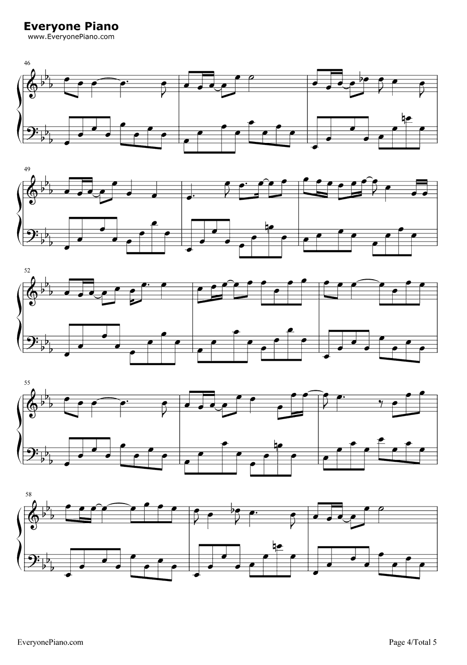 北极星的眼泪钢琴谱4-张栋梁