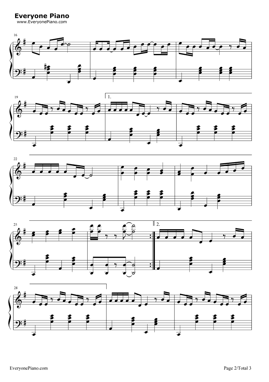 大约在冬季钢琴谱2-齐秦