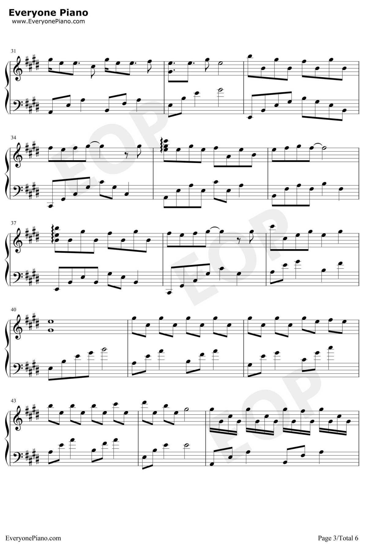 恋爱循环钢琴谱3-花泽香菜