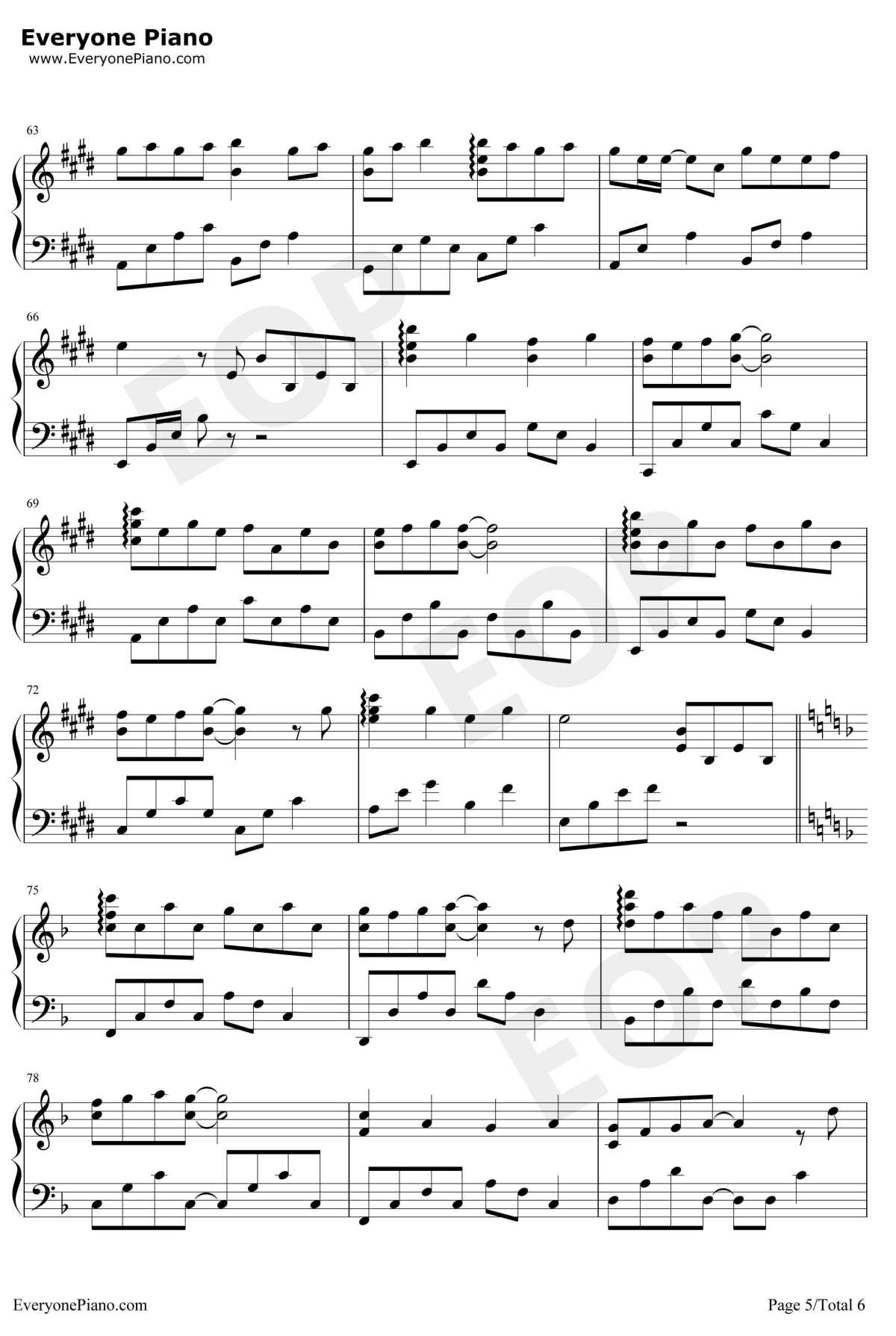 恋爱循环钢琴谱5-花泽香菜