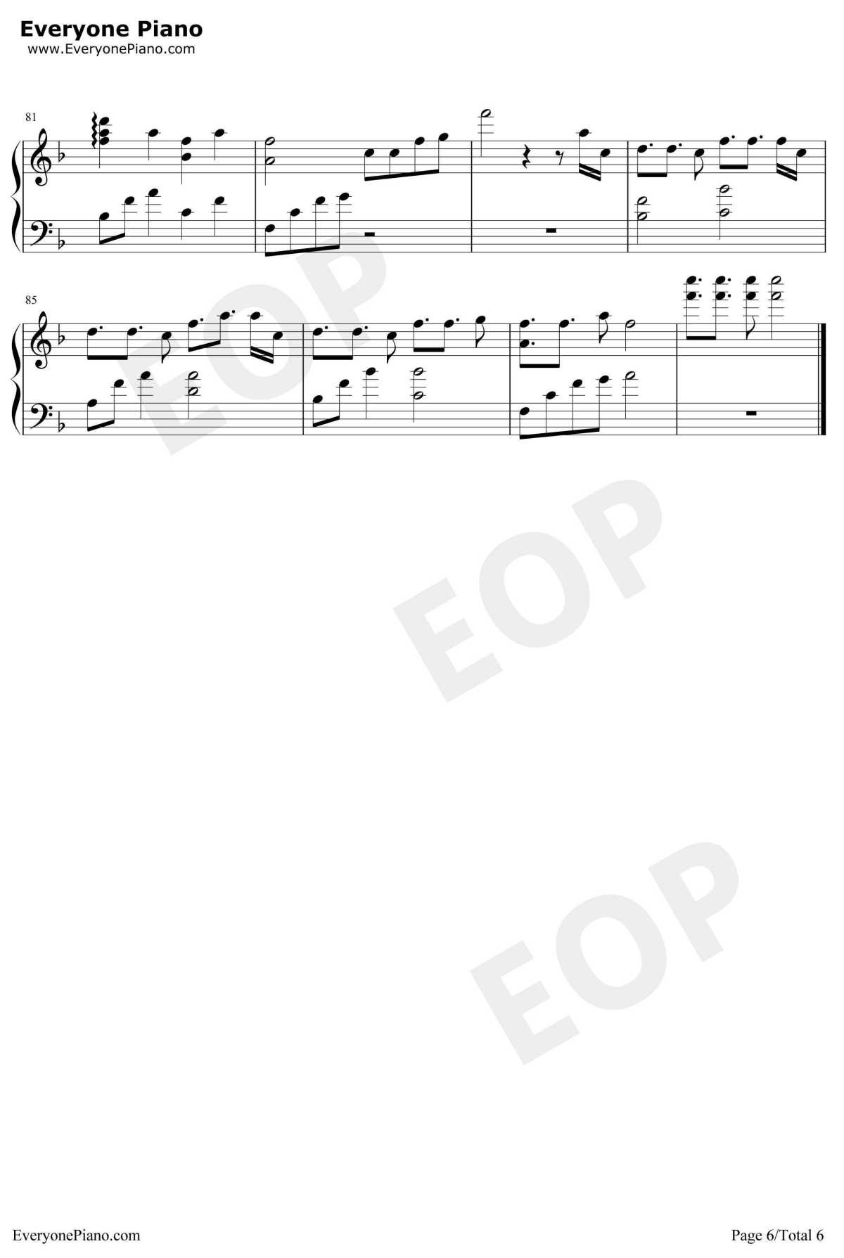 恋爱循环钢琴谱6-花泽香菜