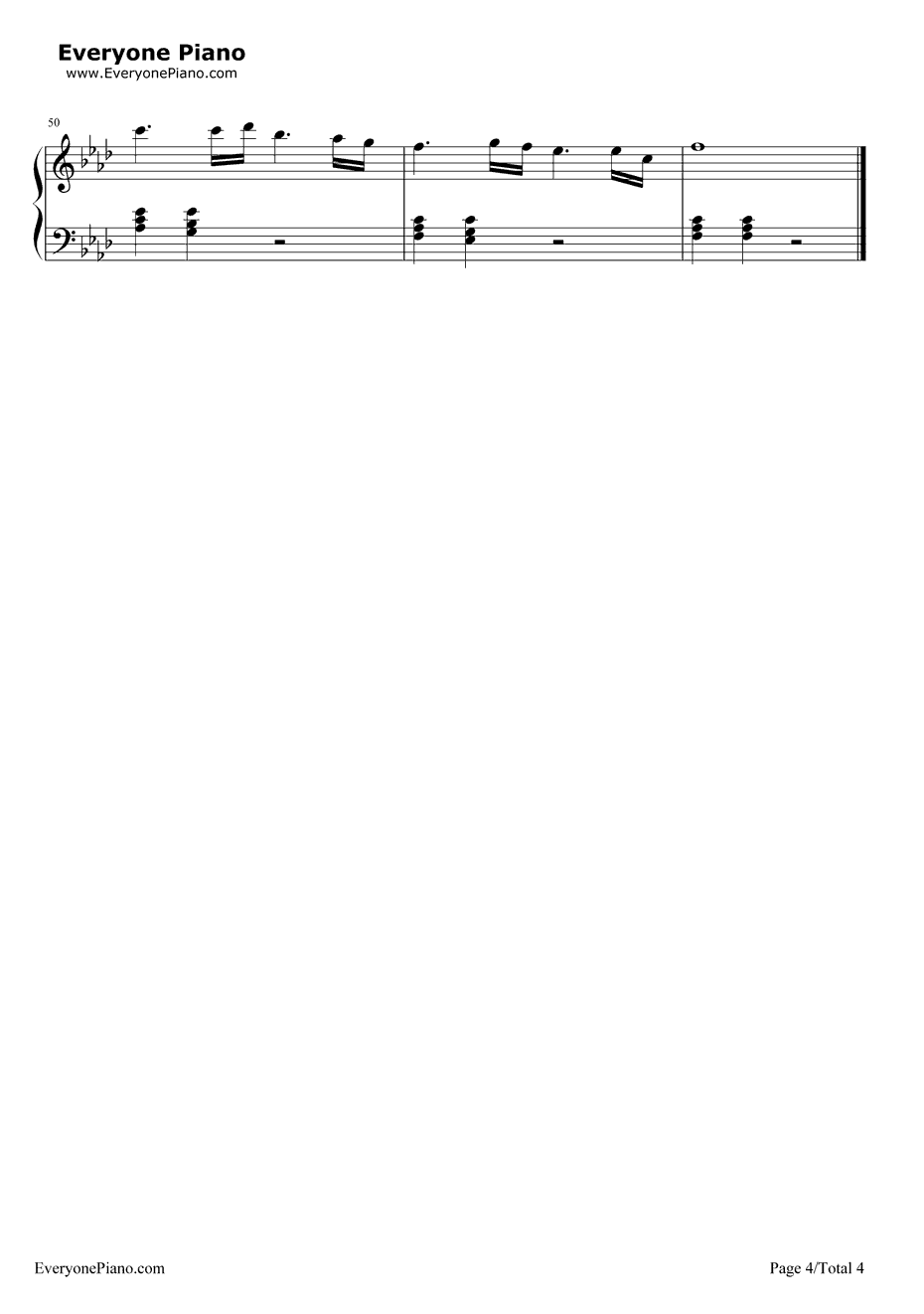 我们的爱钢琴谱4-飞儿乐团