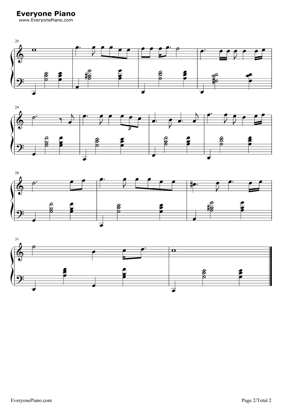 爱的箴言钢琴谱2-邓丽君