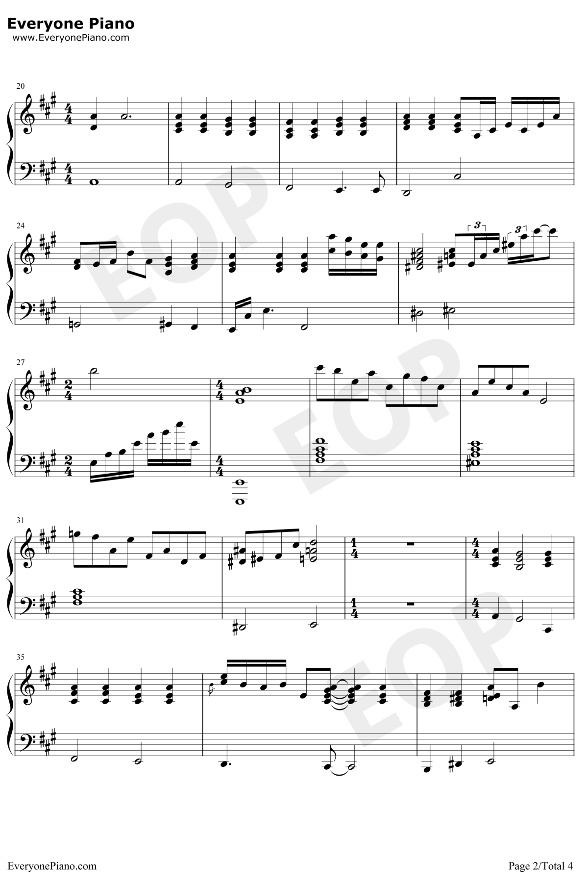 不必在乎我是谁钢琴谱2-张浩泽