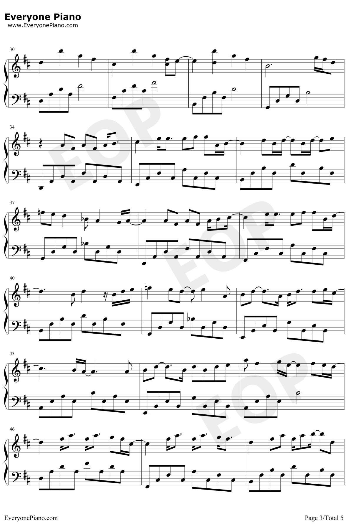 不为谁而作的歌钢琴谱3-林俊杰