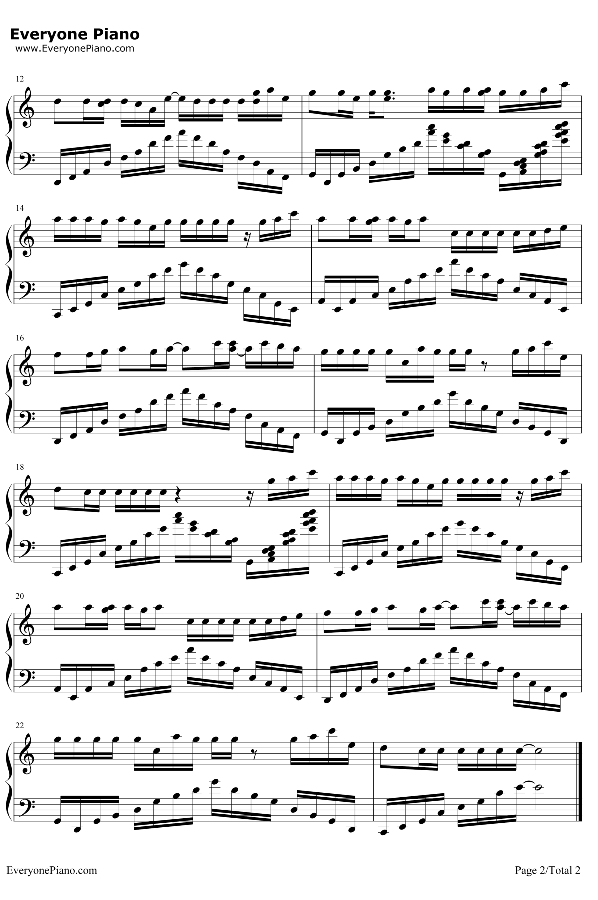 最浪漫的事钢琴谱2-赵咏华