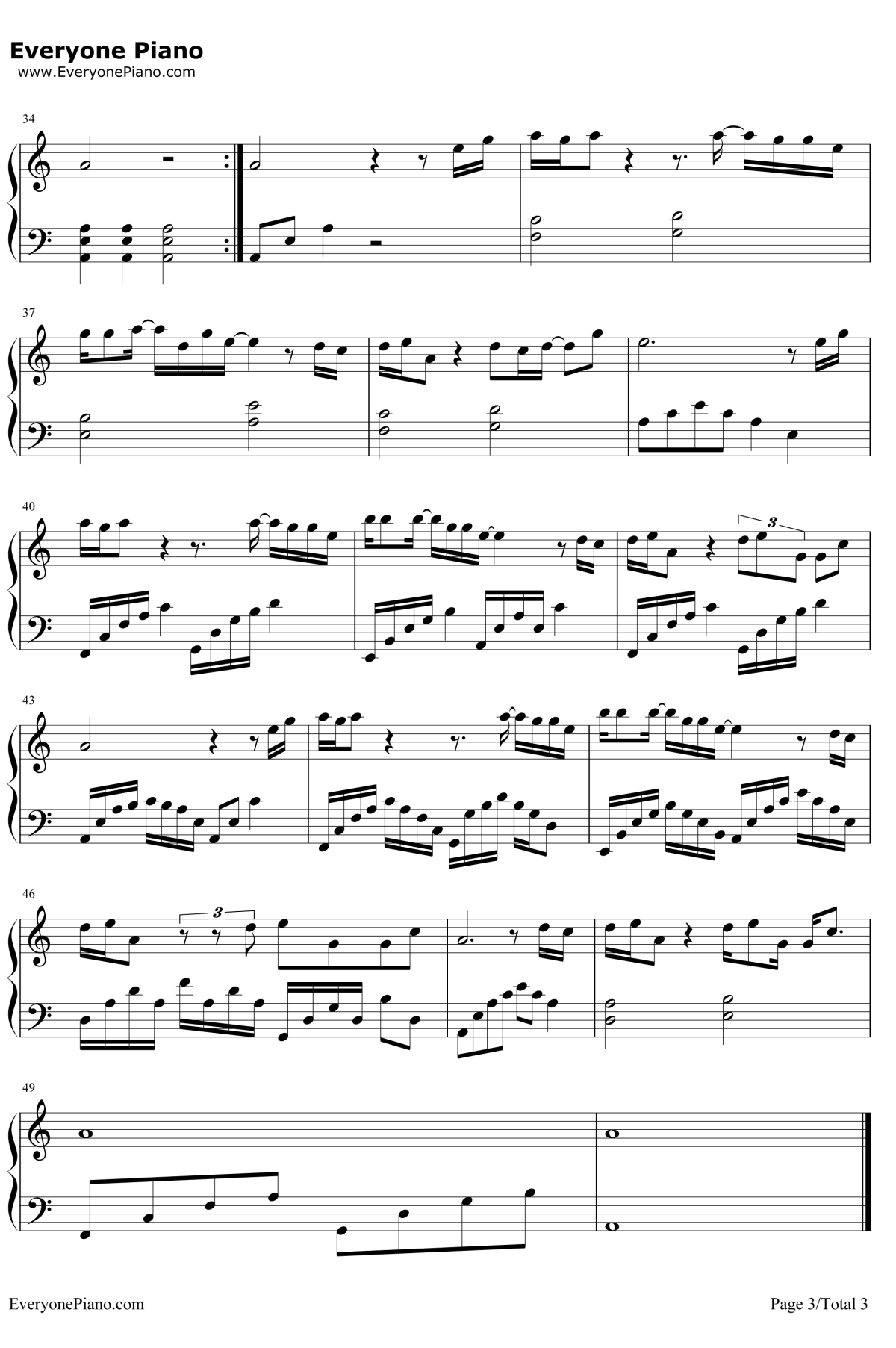 我们不一样钢琴谱3-大壮