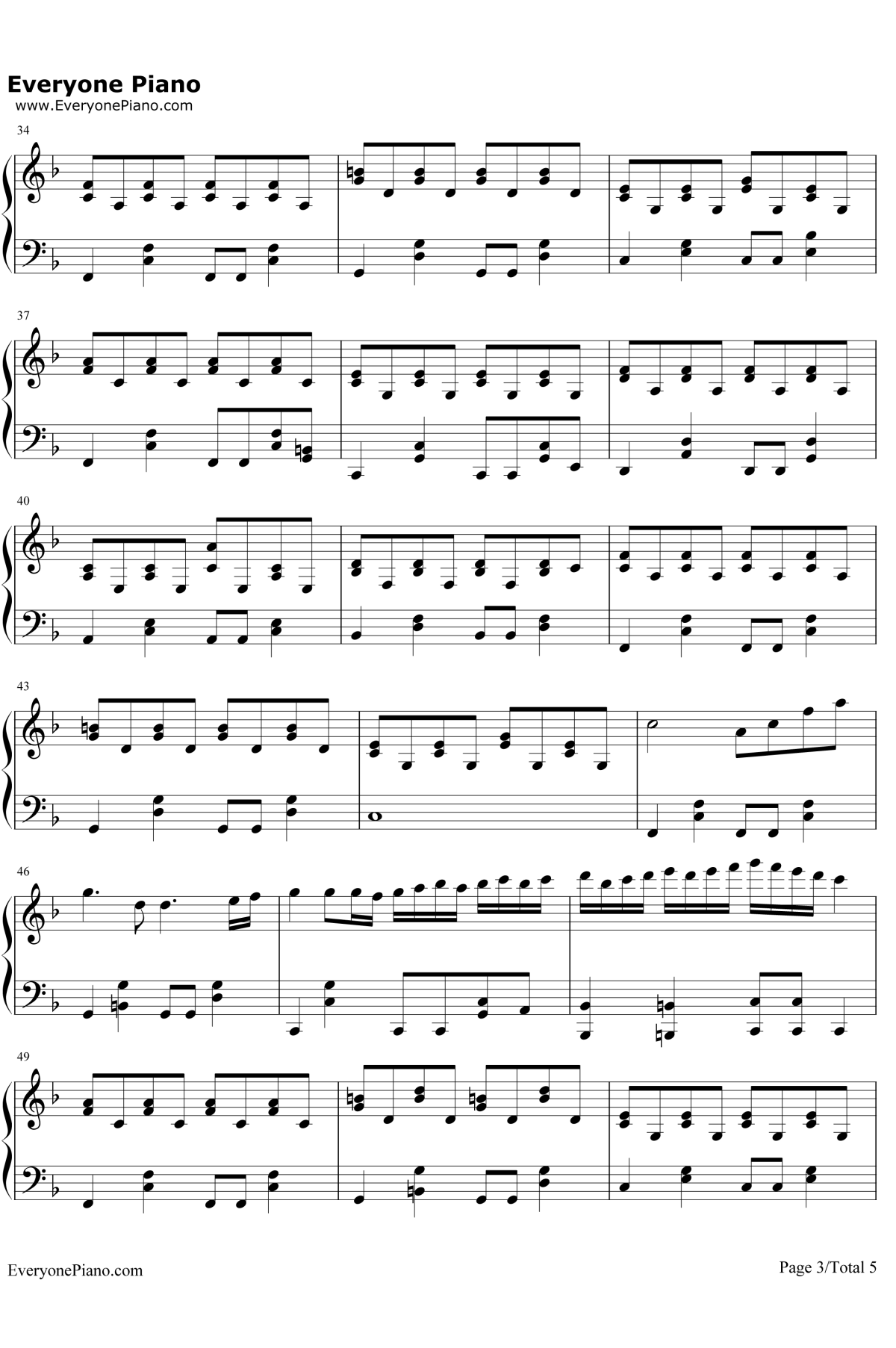 小幸运钢琴谱3-田馥甄