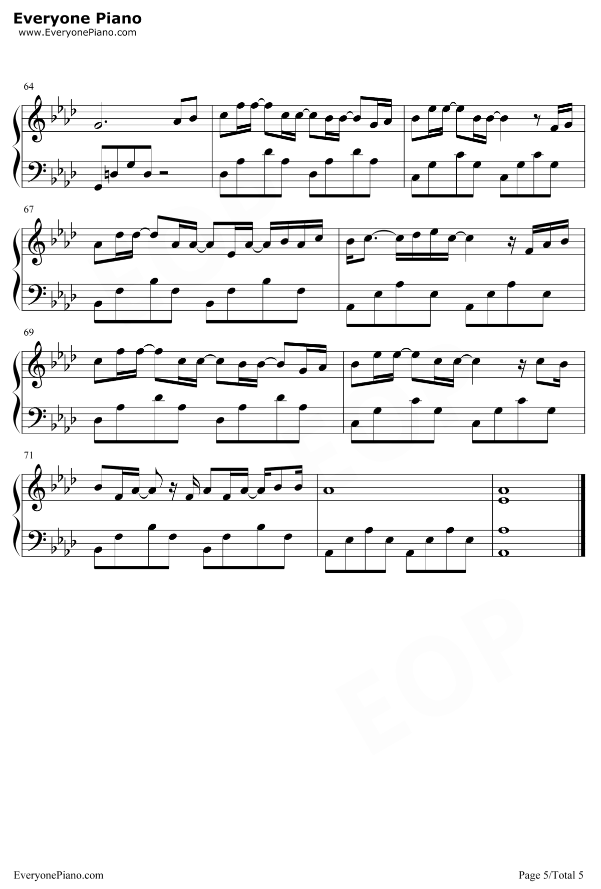 分手的距离钢琴谱5-李魏西