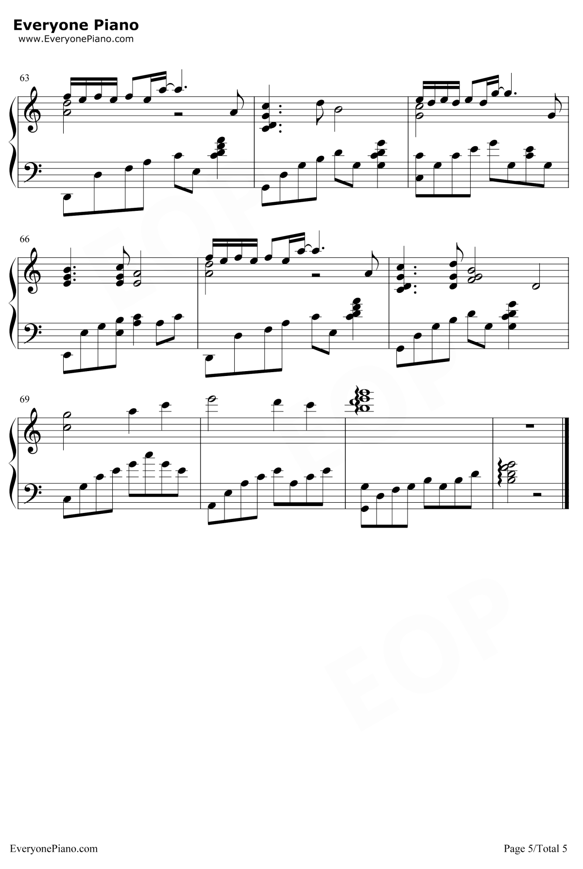 情人钢琴谱5-Beyond