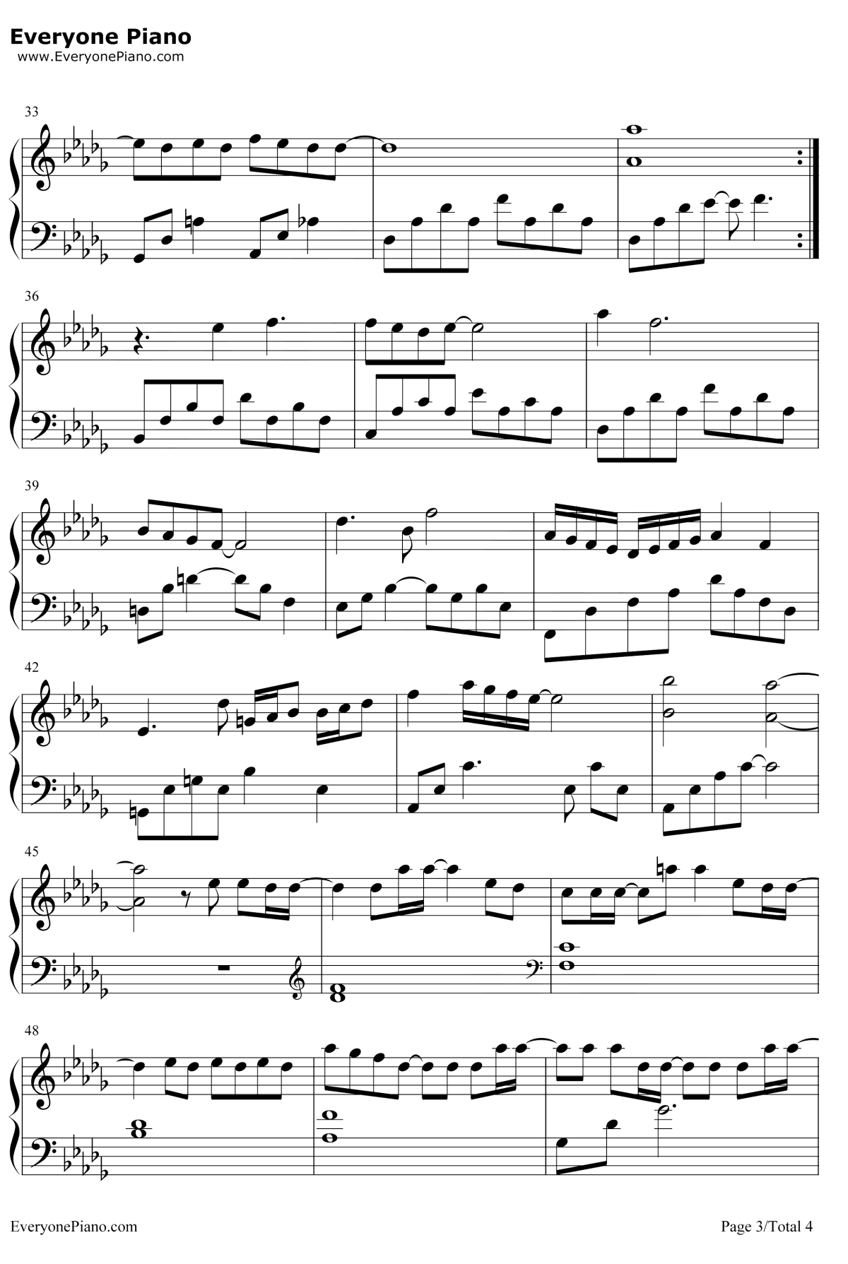 无名之辈钢琴谱3-陈雪燃