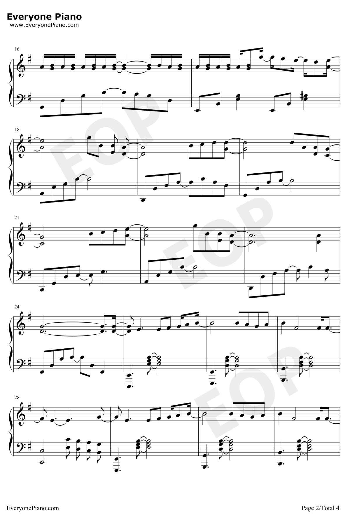 保留钢琴谱2-郭顶