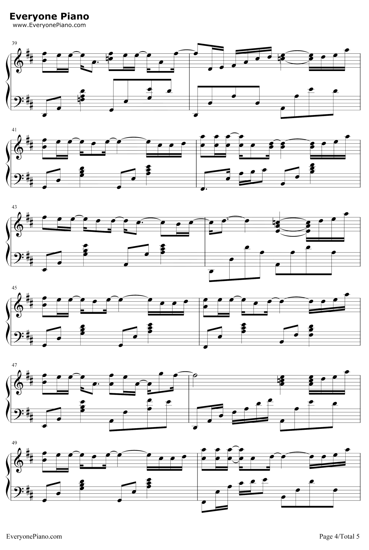 其实钢琴谱4-薛之谦