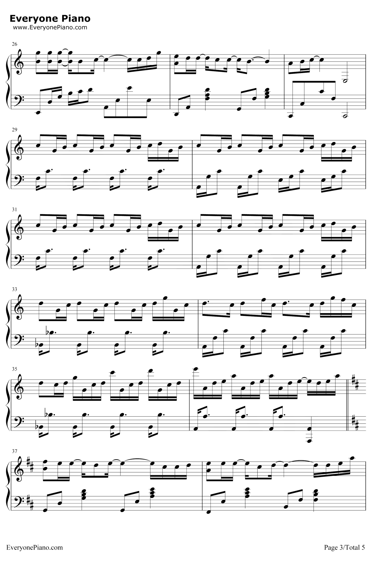 其实钢琴谱3-薛之谦