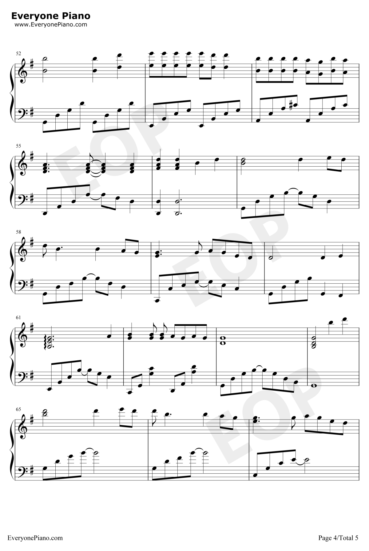 再见钢琴谱4-张震岳