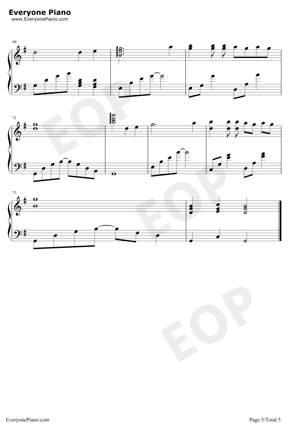 再见钢琴谱5-张震岳