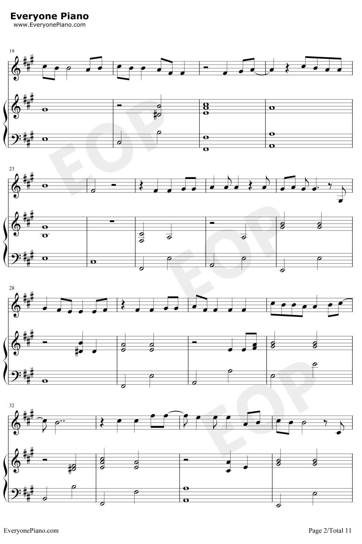 异类钢琴谱2-华晨宇