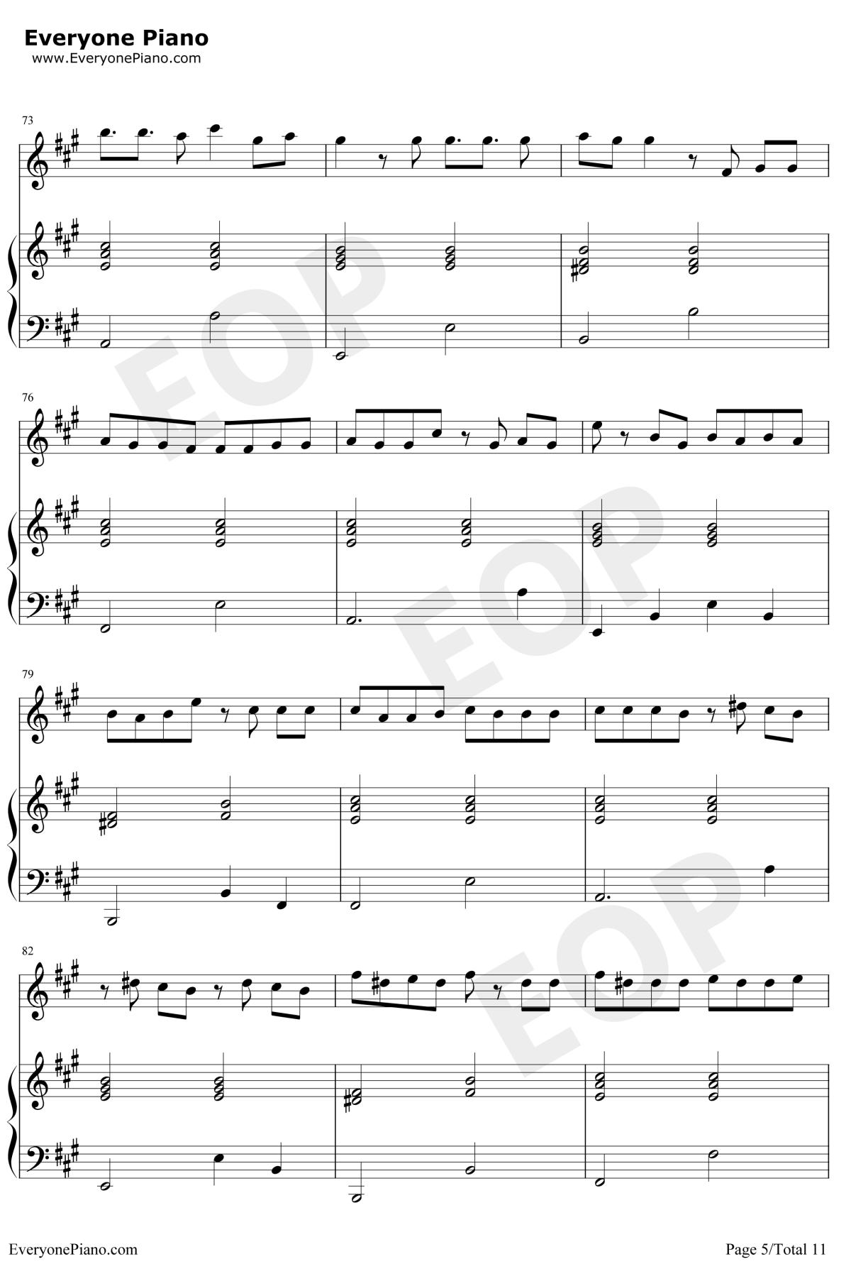 异类钢琴谱5-华晨宇