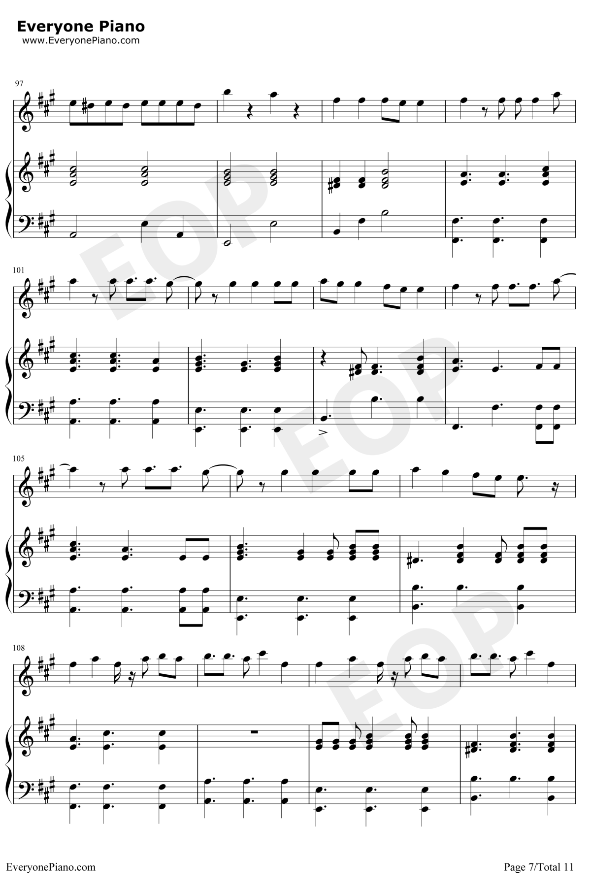 异类钢琴谱7-华晨宇