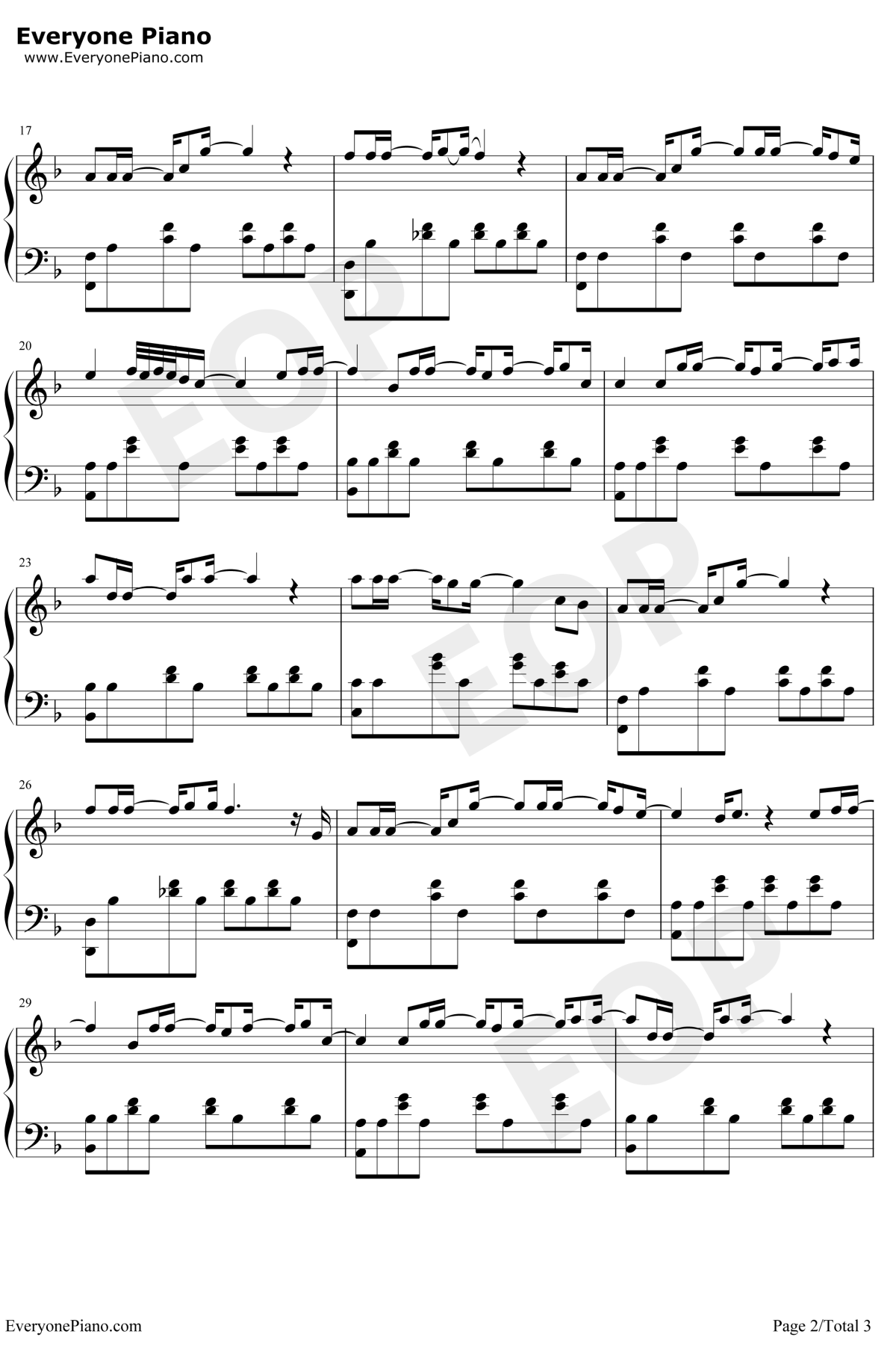 哪里都是你钢琴谱2-周杰伦