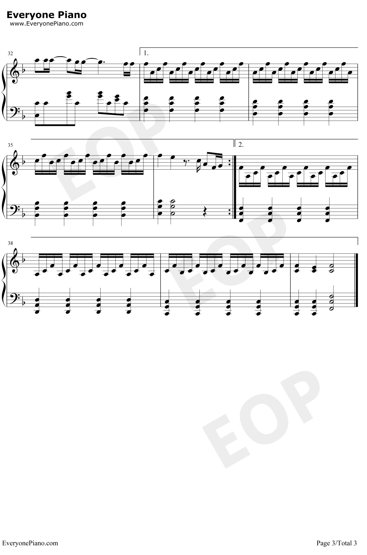 哪里都是你钢琴谱3-周杰伦