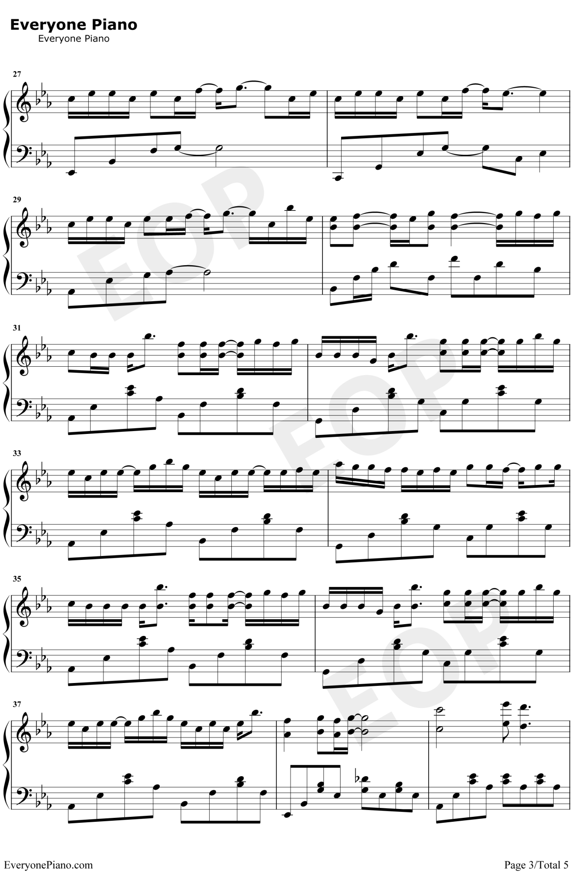 绿色钢琴谱3-陈雪凝