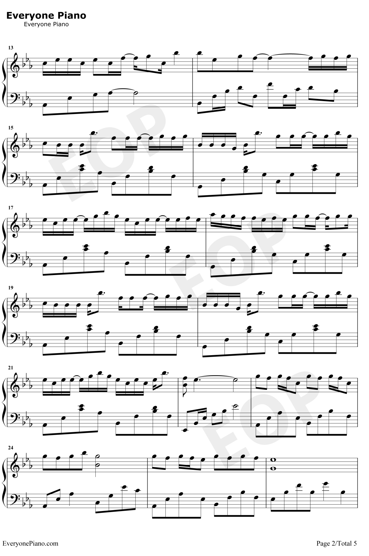 绿色钢琴谱2-陈雪凝