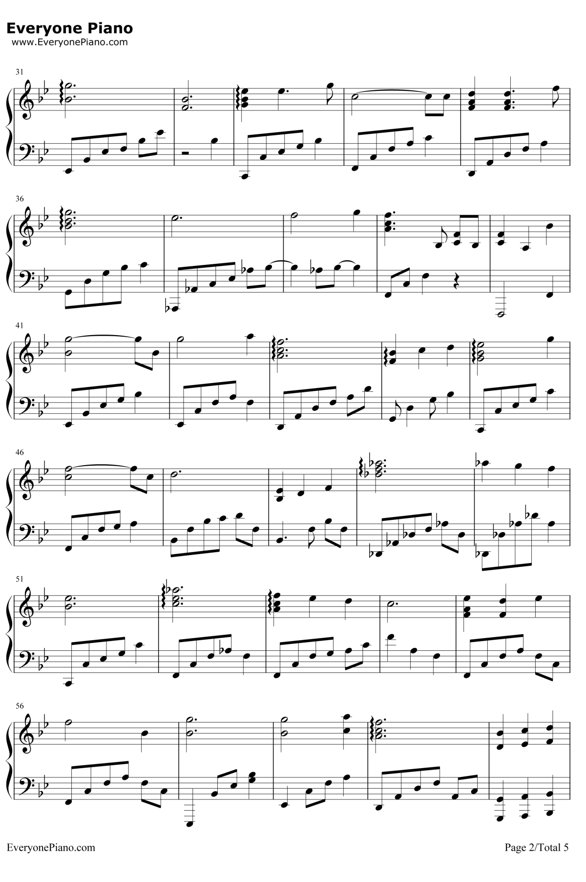 左耳钢琴谱2-赵薇