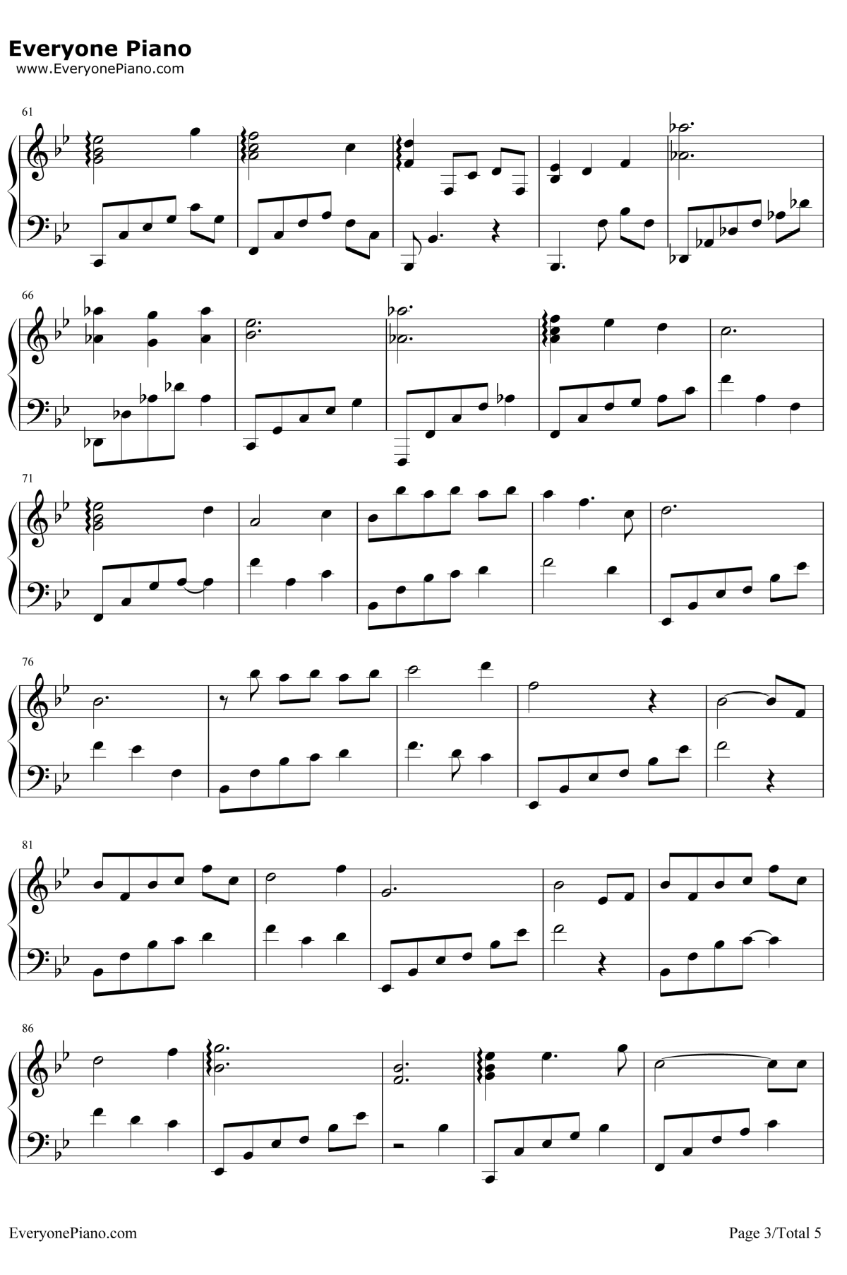 左耳钢琴谱3-赵薇