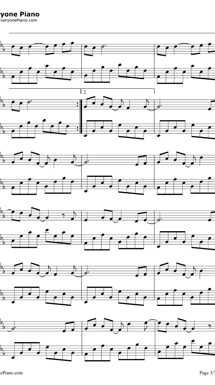 梦里花钢琴谱3-张韶涵