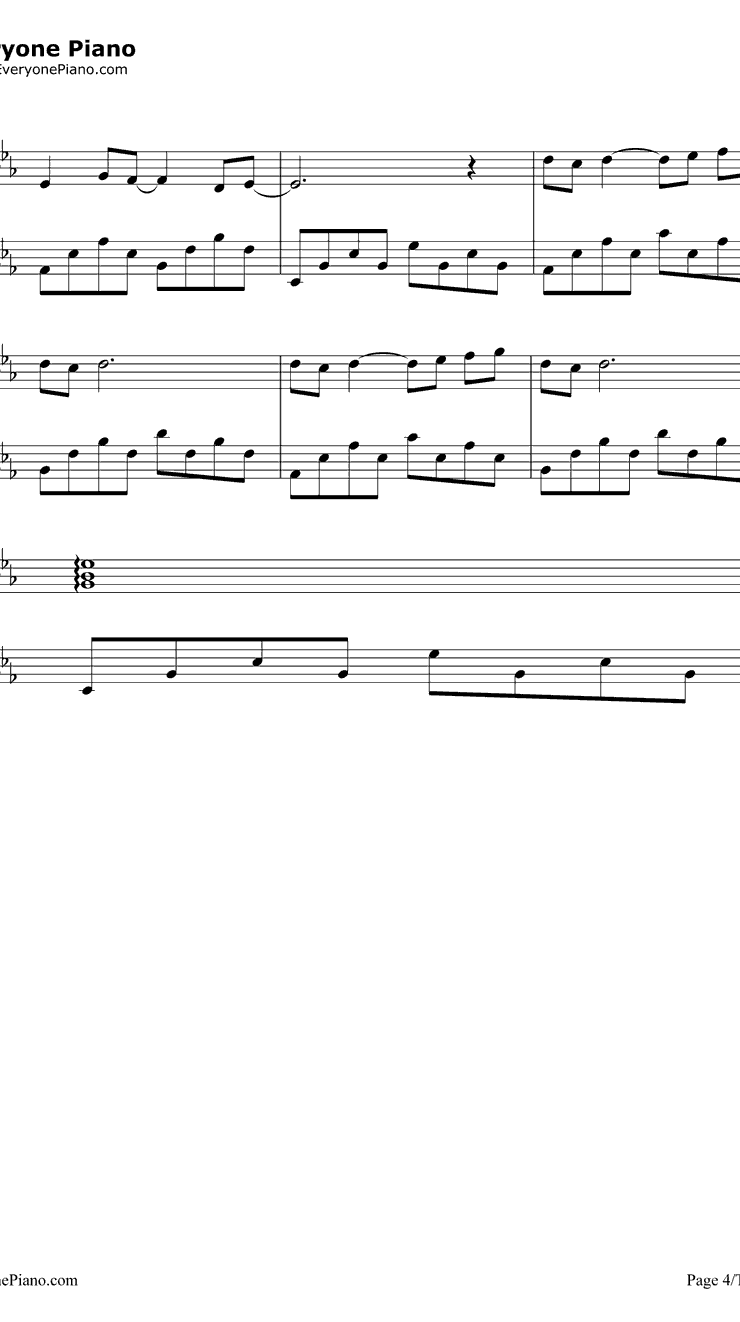 梦里花钢琴谱4-张韶涵