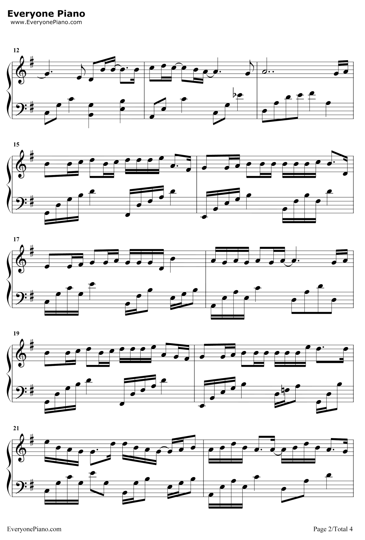 爱不由我钢琴谱2-尤长靖