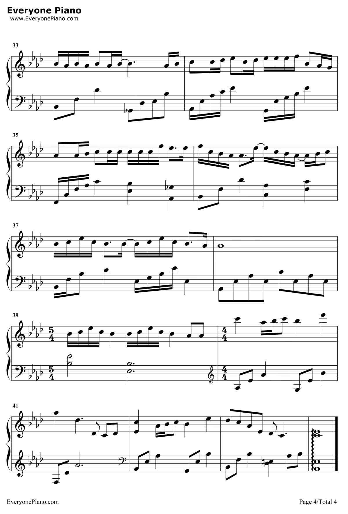 爱不由我钢琴谱4-尤长靖