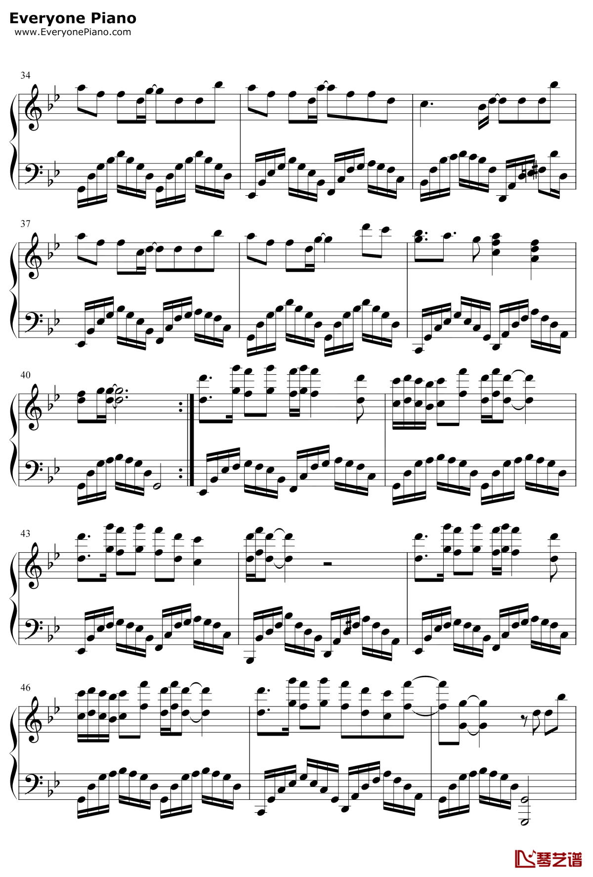 何以歌钢琴谱3-Aki阿杰