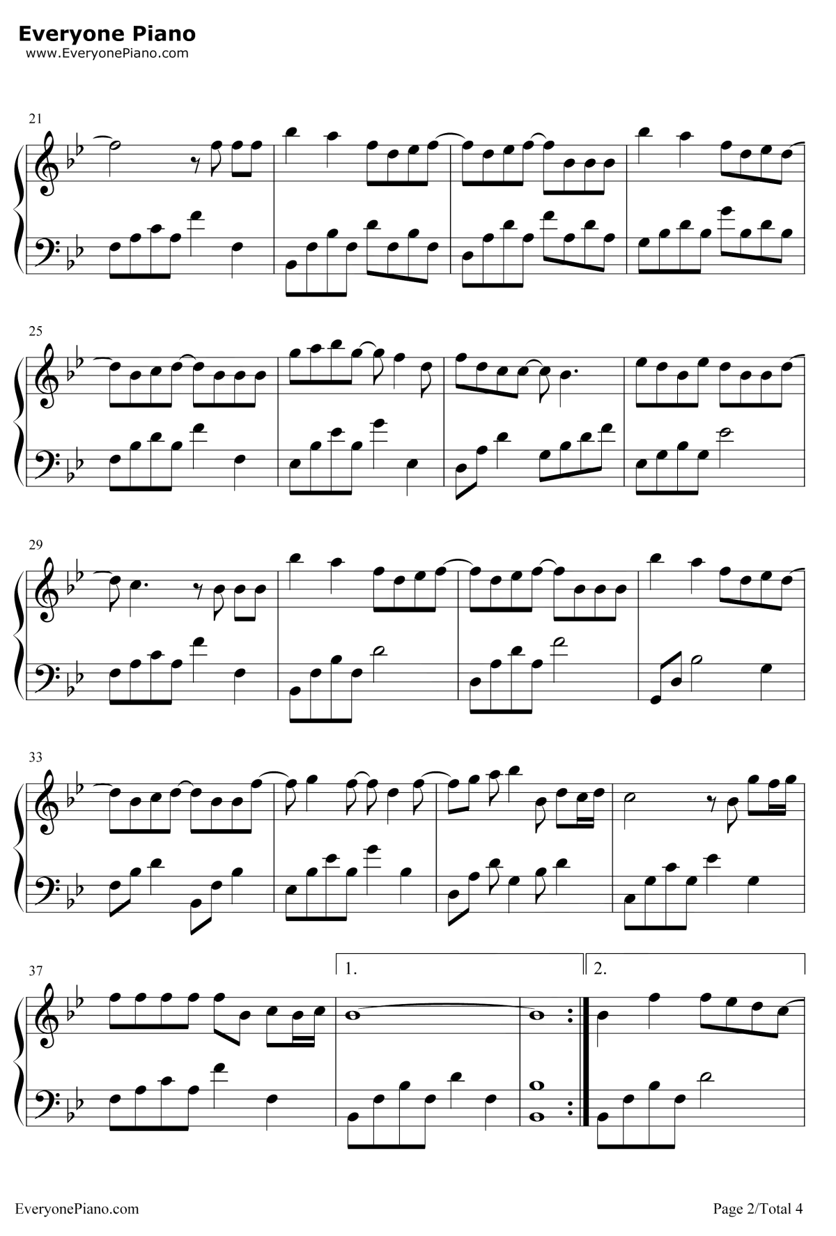 牛奶面包钢琴谱2-杨紫