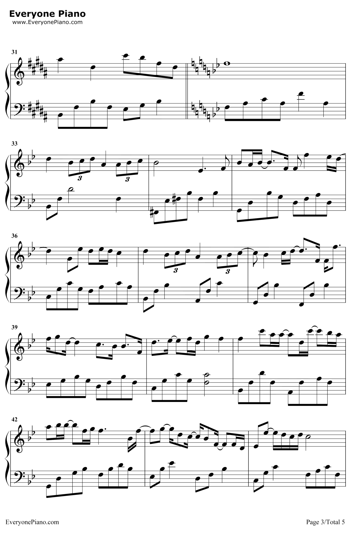 我可以不在乎的你钢琴谱3-陈芳语