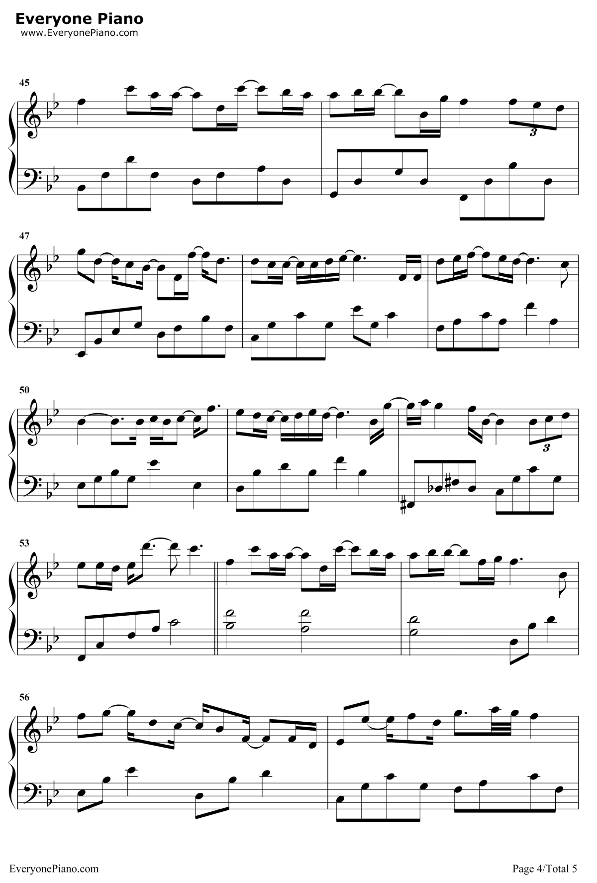 我可以不在乎的你钢琴谱4-陈芳语