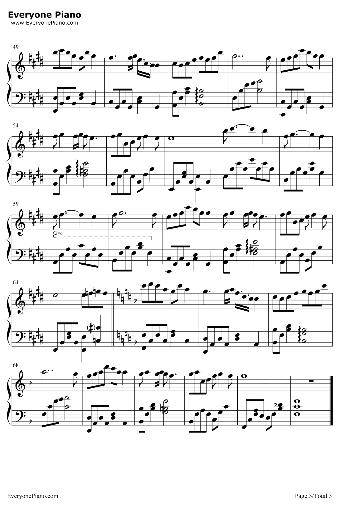 月西江钢琴谱3-初音未来