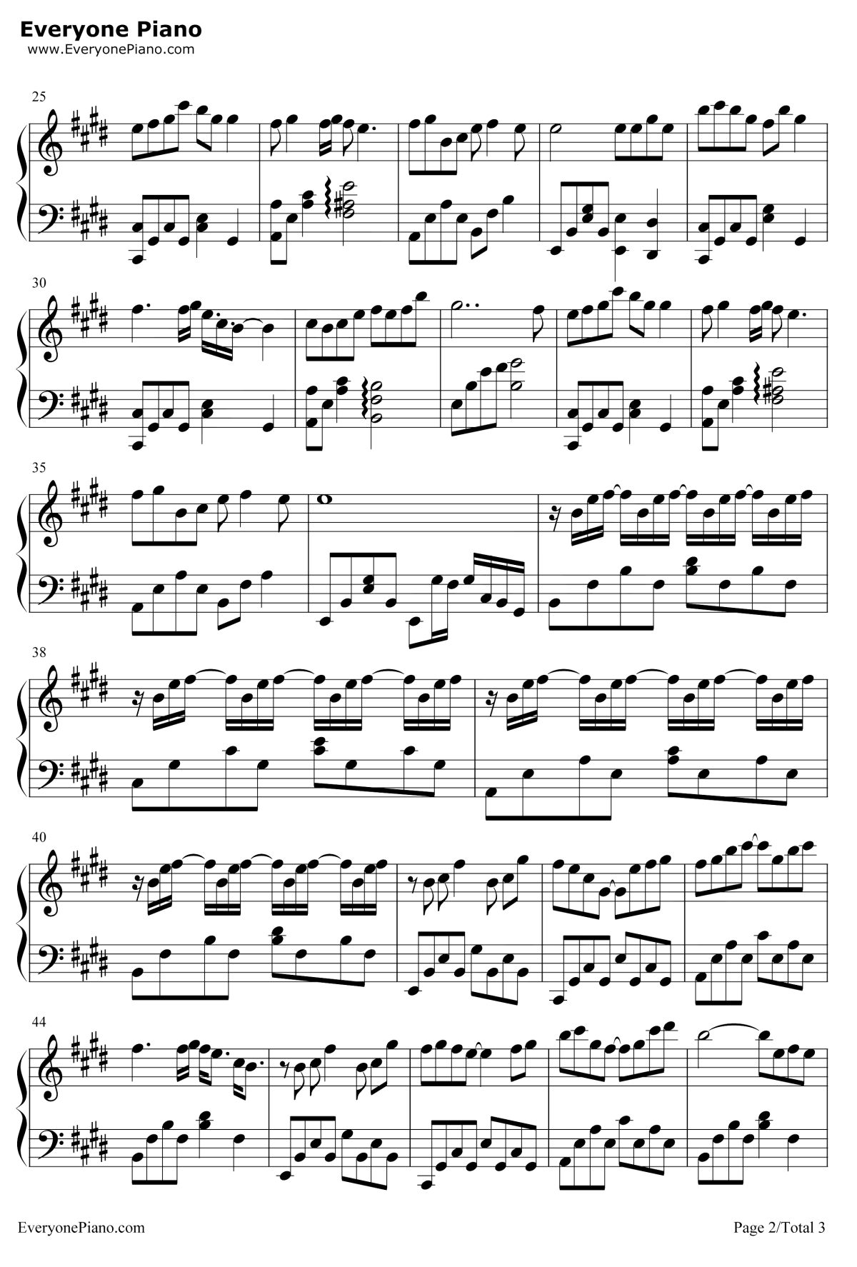 月西江钢琴谱2-初音未来