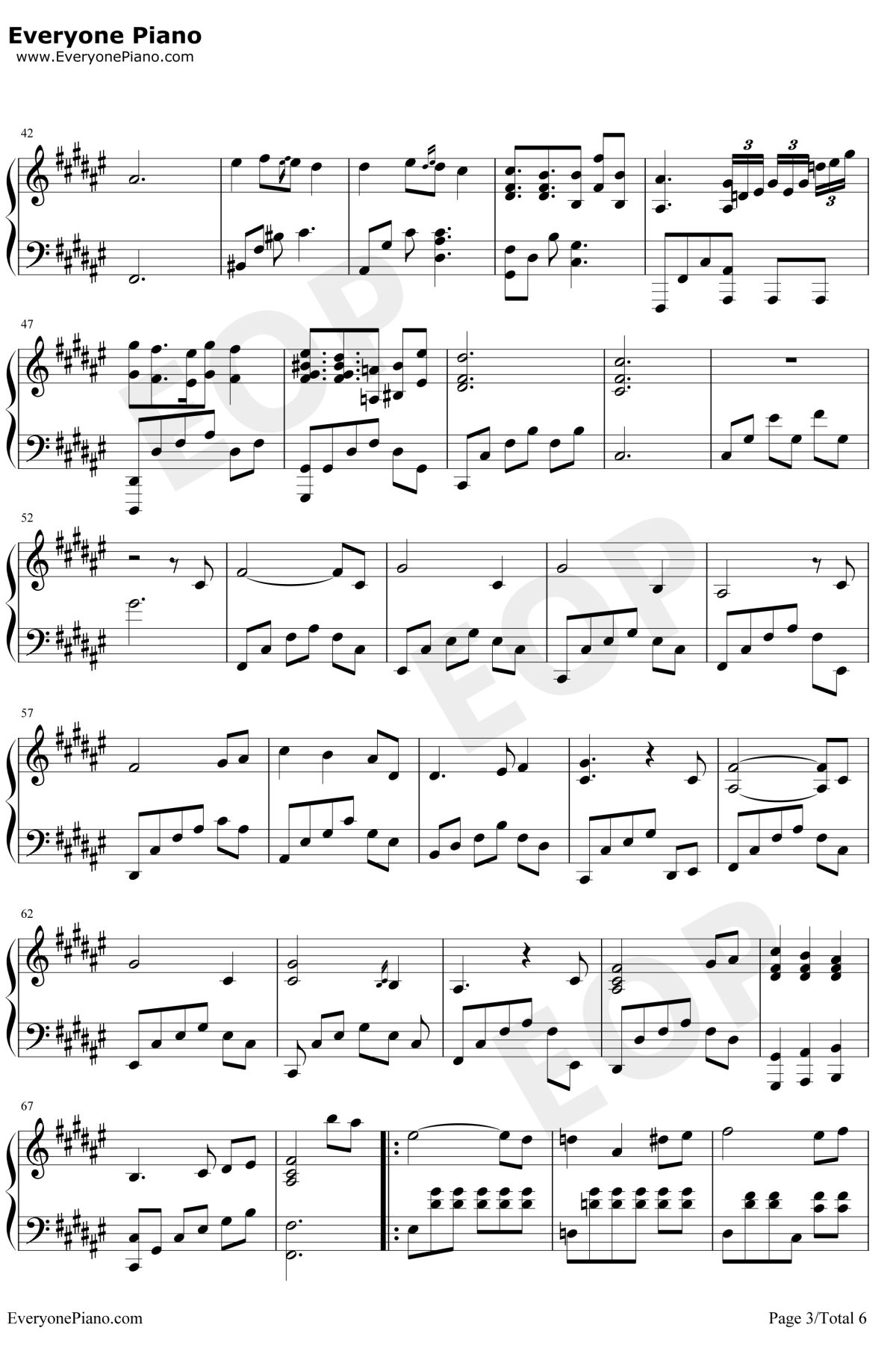 芬芳一生钢琴谱3-毛不易