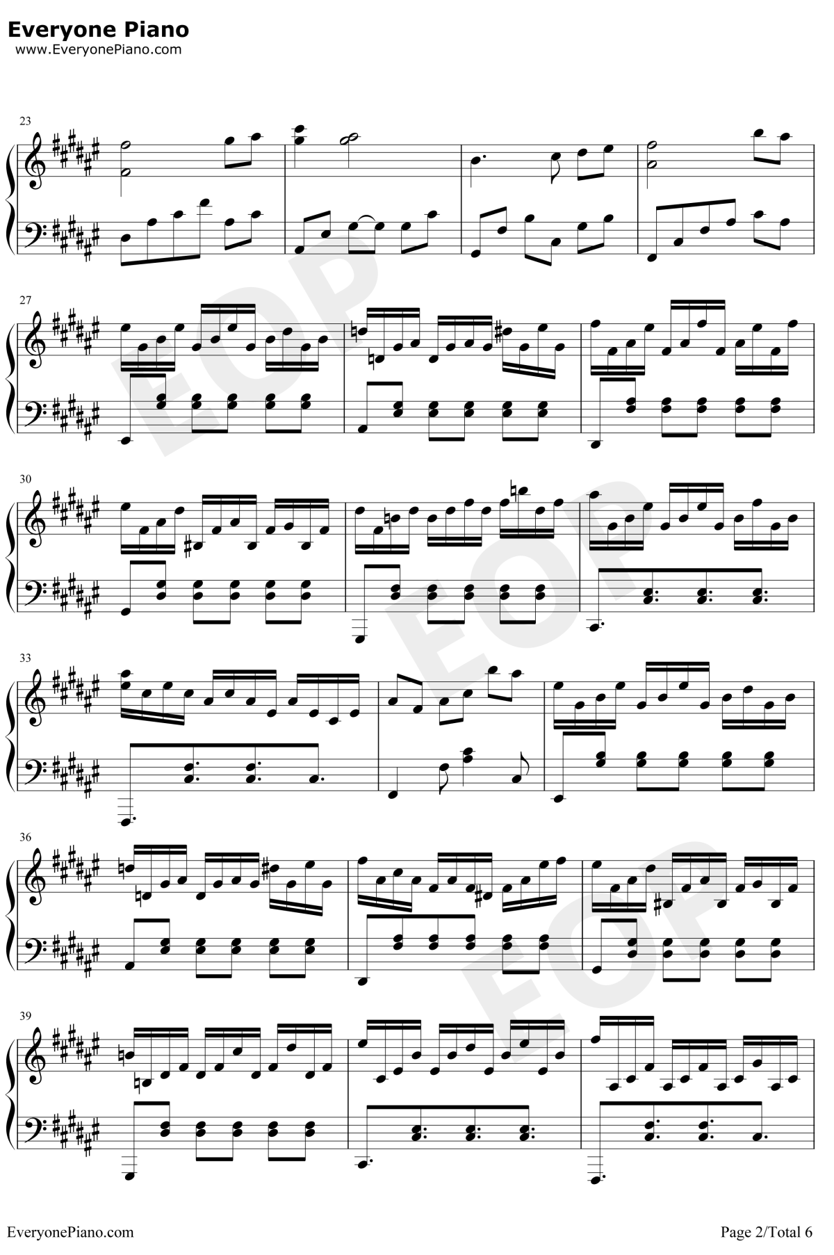 芬芳一生钢琴谱2-毛不易