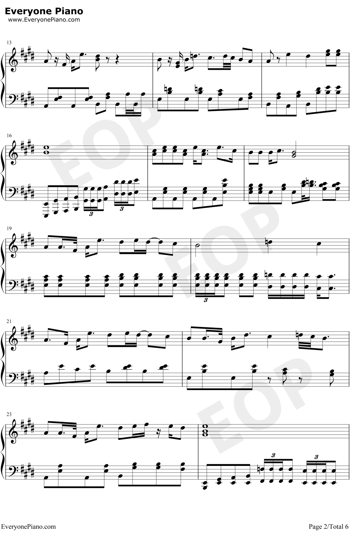 海芋恋钢琴谱2-萧敬腾