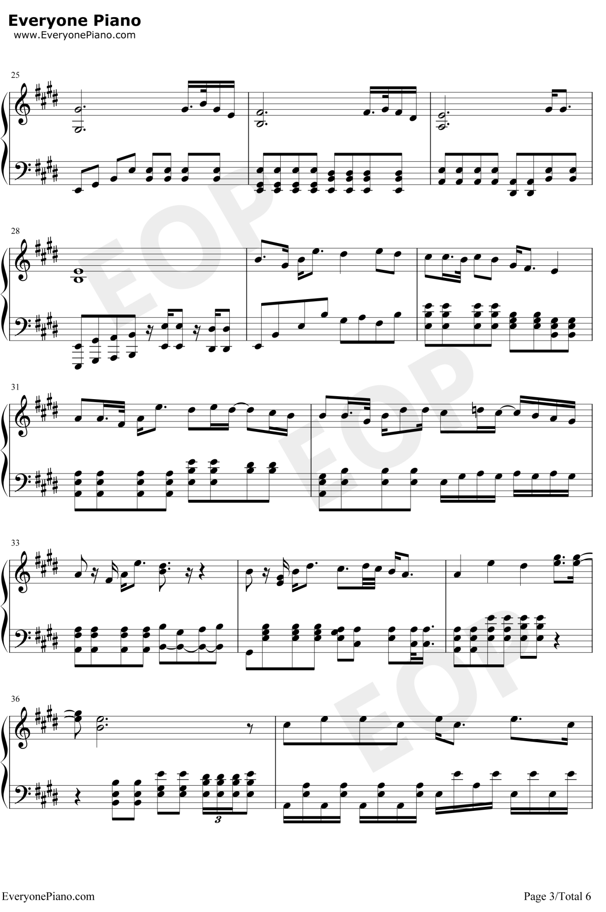 海芋恋钢琴谱3-萧敬腾